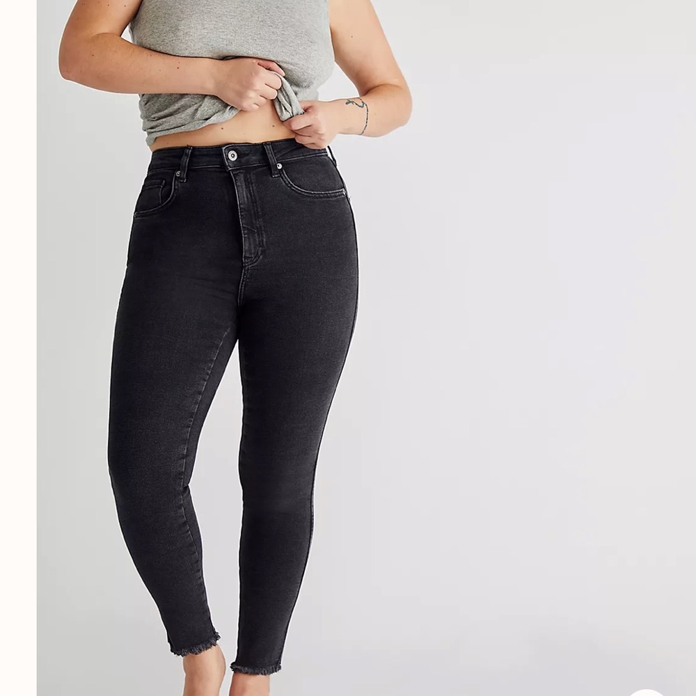 Free People Raw High Rise Jeggings Black